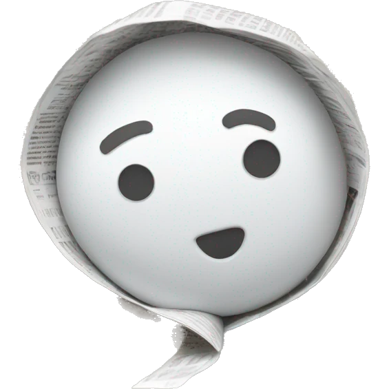 speech bubble coming out from rolled newspaper emoji