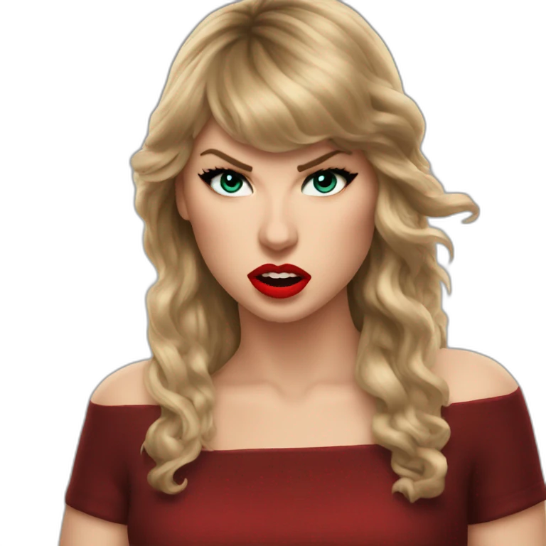 Taylor Swift red angry emoji