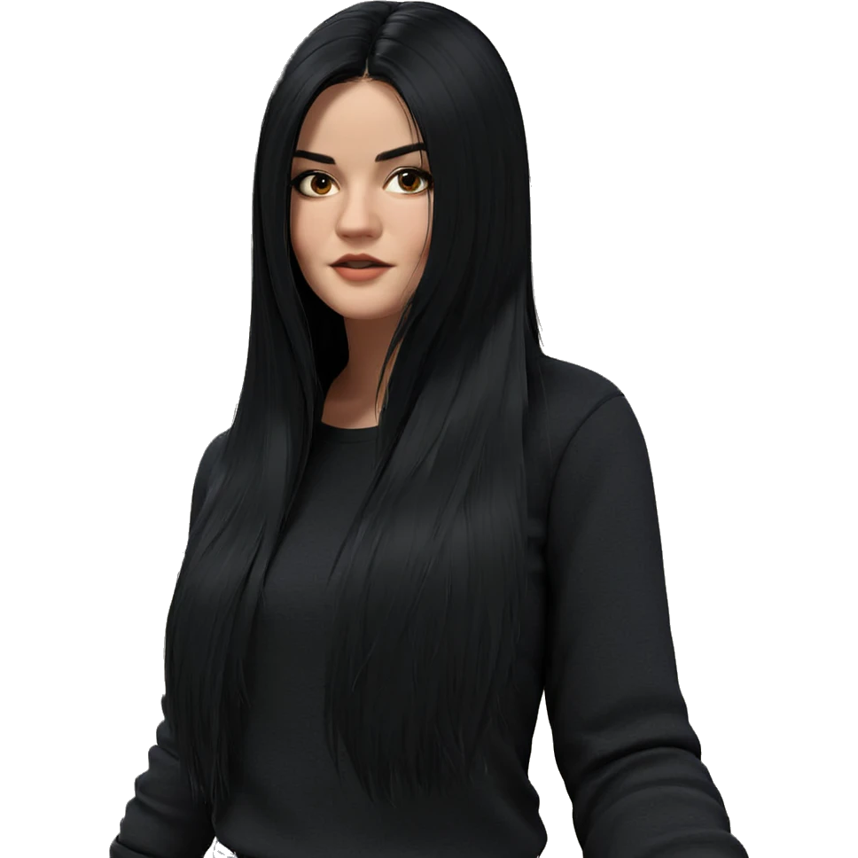 girl with long black hair emoji