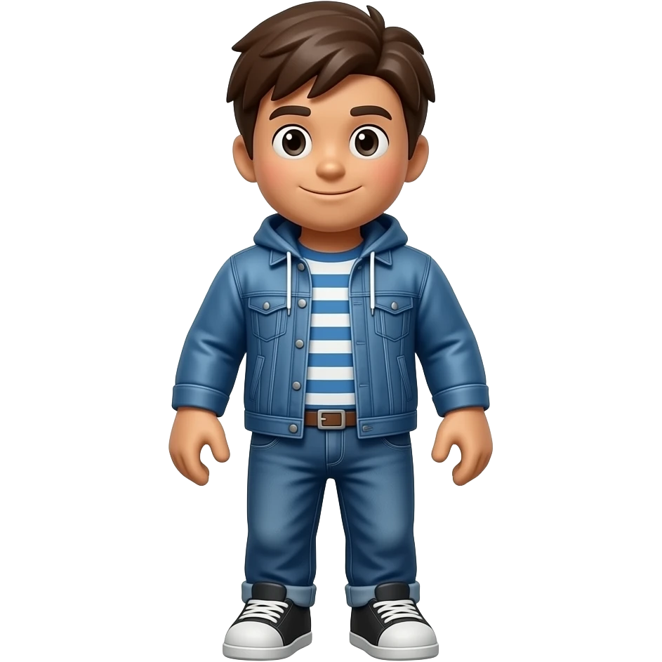 A a young boy in roblox and a cool alfit emoji