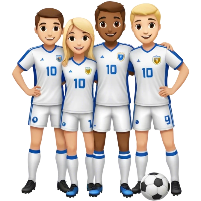 soccer friends in normal clothing emoji