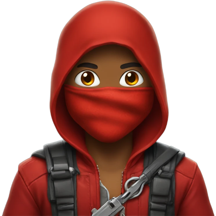 Red hood with red bandana emoji