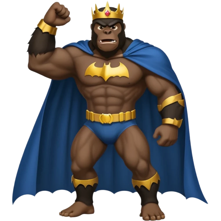 king kong with a batman uniform and cape emoji
