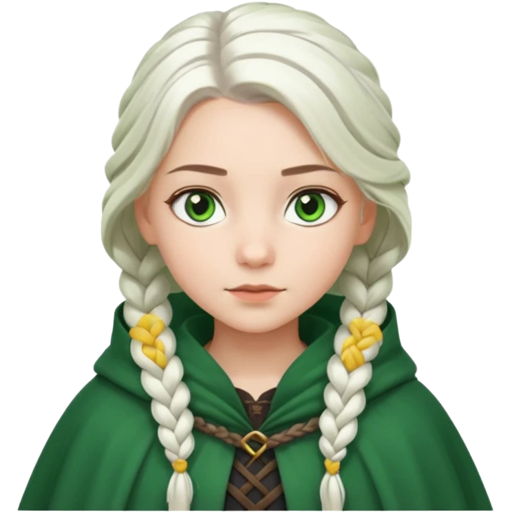 girlwith whitebraided hair, cloak emoji