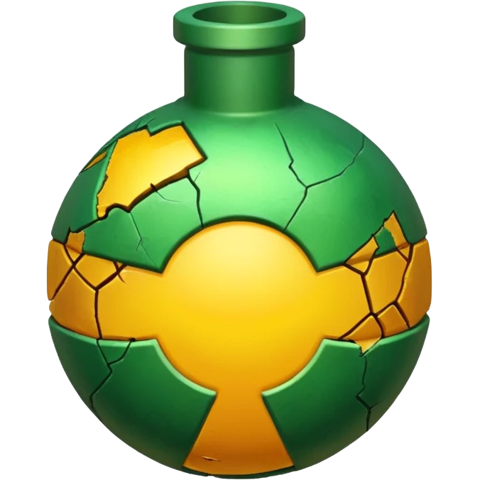 create a radioactive bomb emoji, which has a gradient of green to yellow, make the bomb have breaking patterns but isnt breaking, and make the bomb more digital instead of realistic emoji