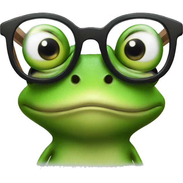 Frog in glasses smiling  emoji