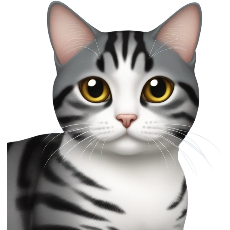 american shorthair black and white cat emoji