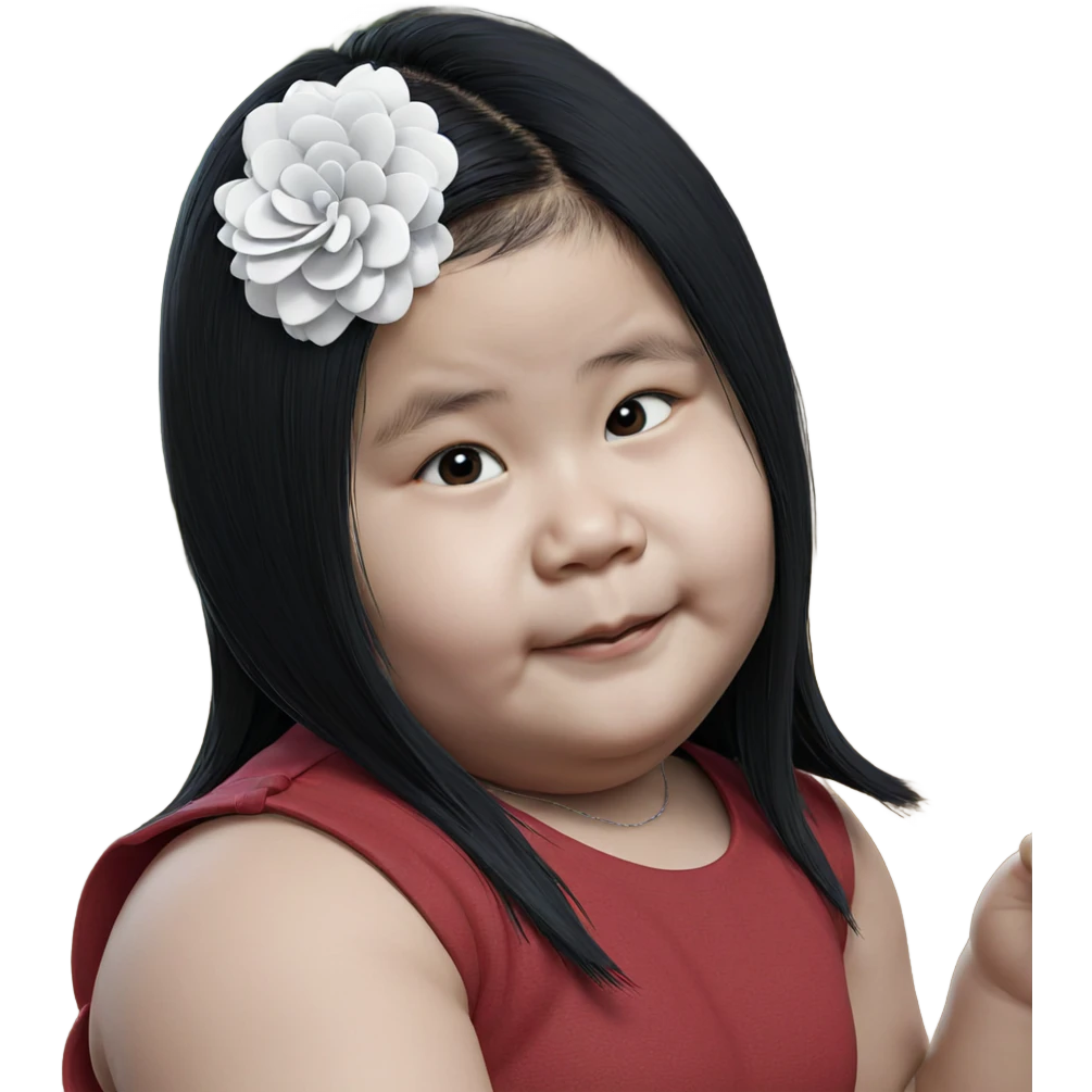 girl with black hair flower emoji