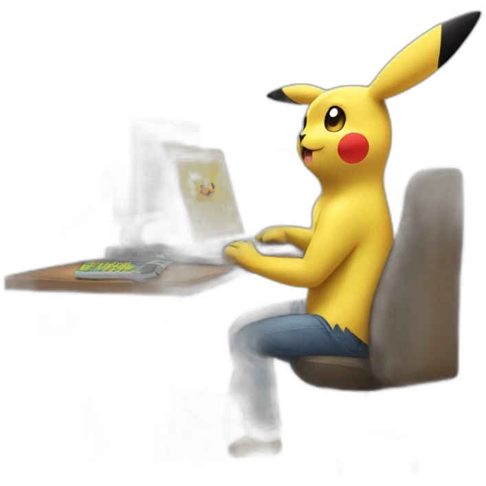 pikachu programmer without hat emoji