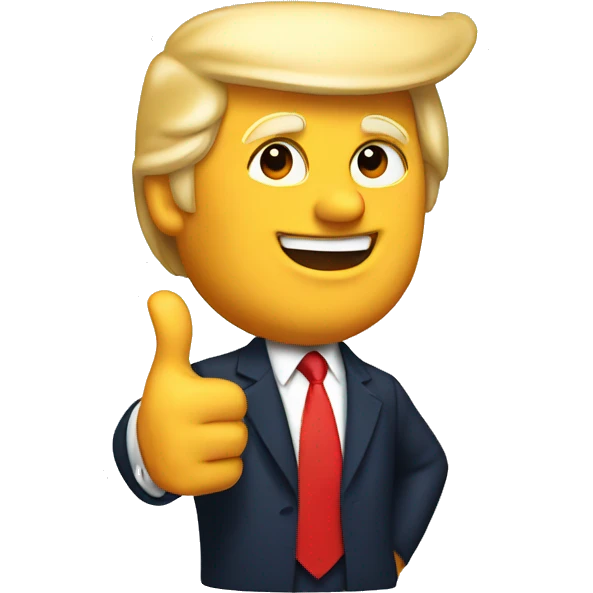 Donald Trump with thumbs up emoji