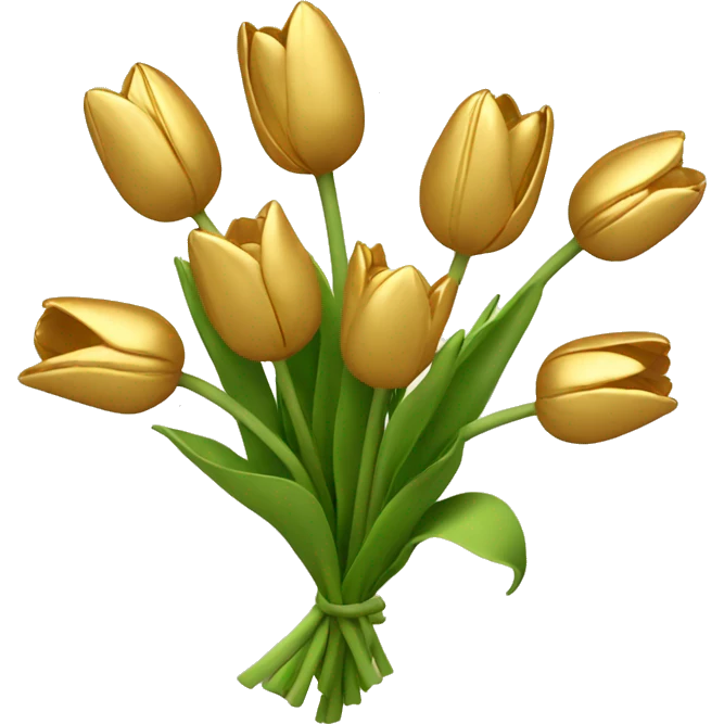 gold tulip bouquet emoji