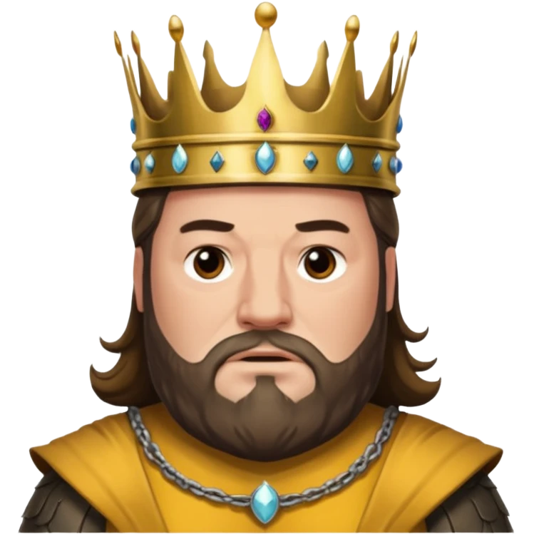 Robert Baratheon from Games of throne character face only front face emoji