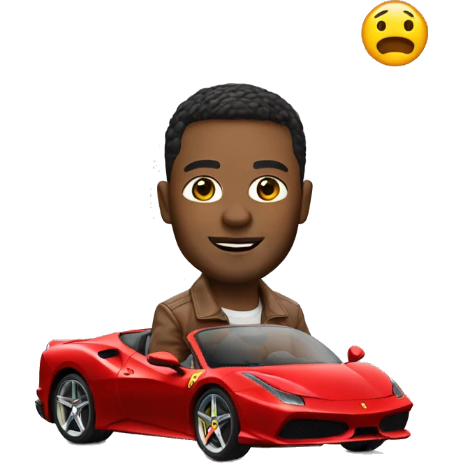 My Memoji driving a Ferrari  emoji
