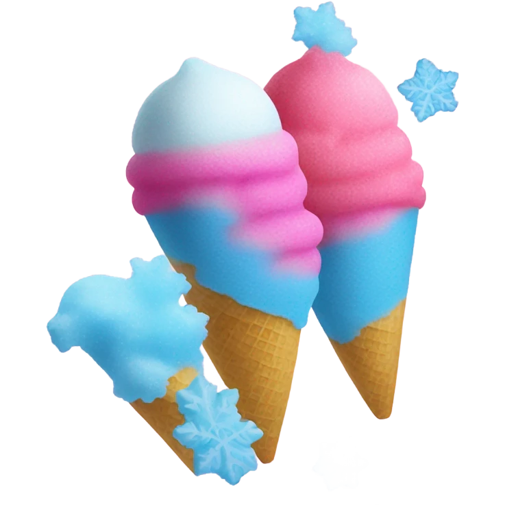 Pink and blue snow cone  emoji
