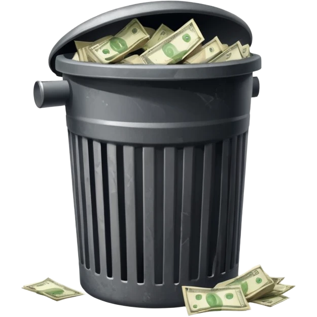 money in dustbin emoji