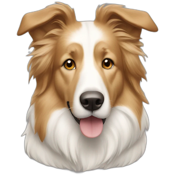White and light brown Collie emoji