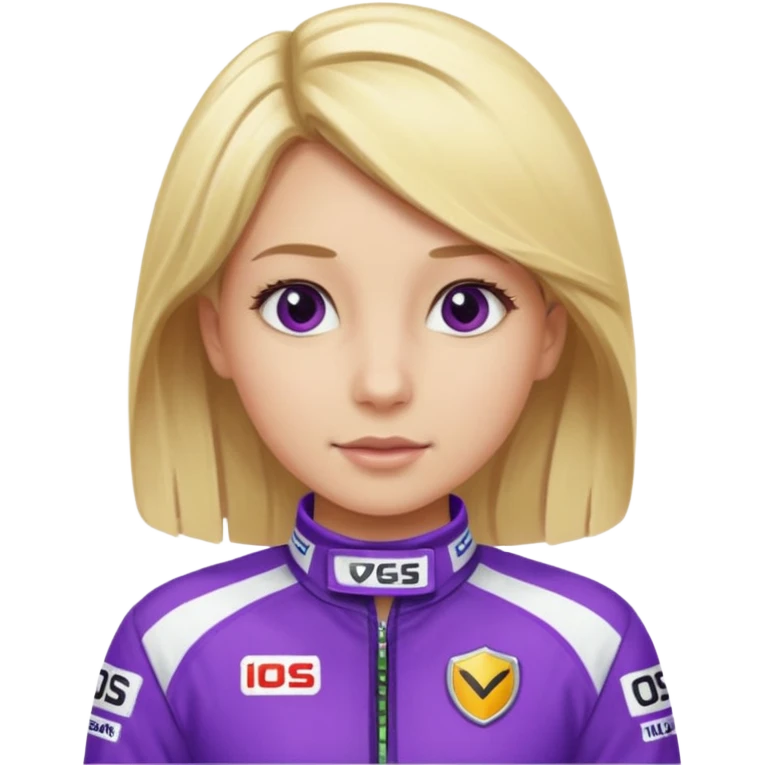 girl blonde, Race Driver purple cloth emoji