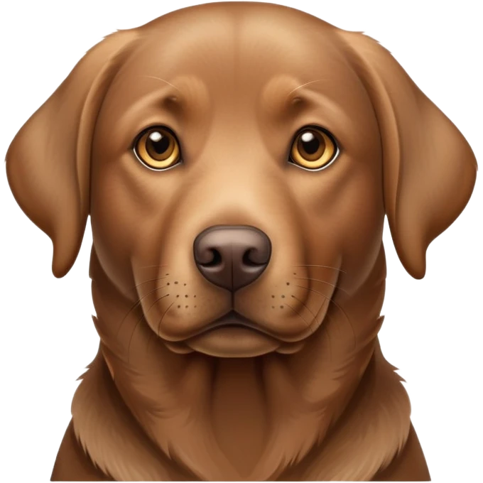realistic brown Labrador with natural spotting pattern, detailed features, highly detailed fur emoji