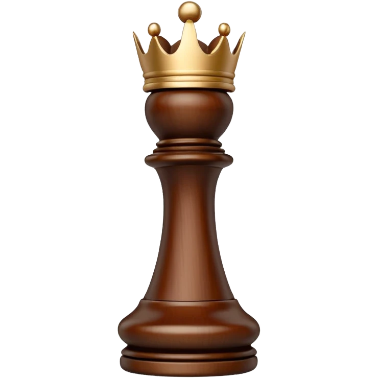 white king wooden chess pieces, emoji