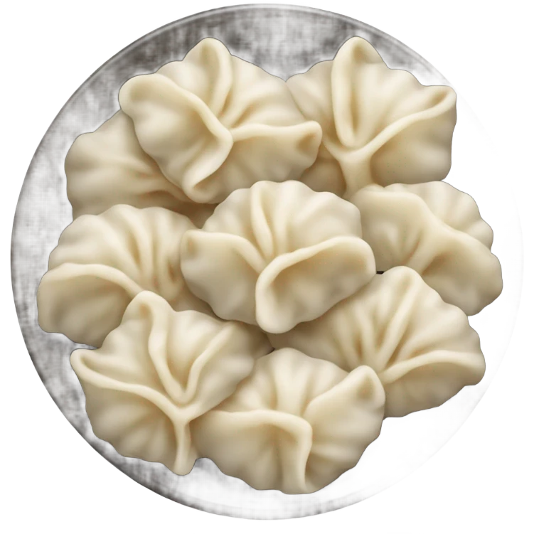 A plate of hot dumplings emoji