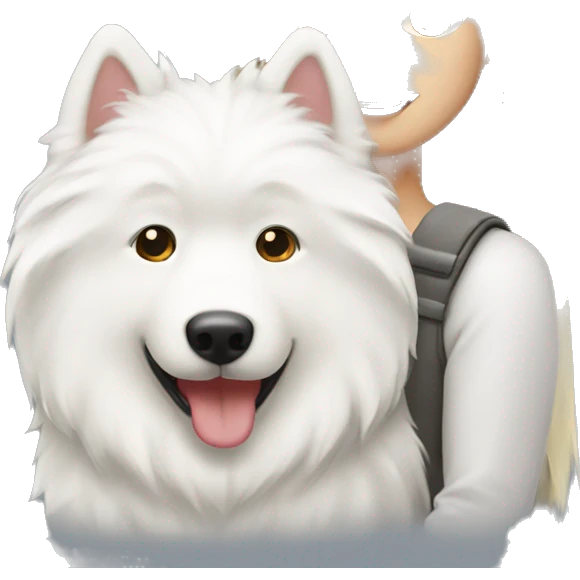 Samoyed wirh blonde girl emoji