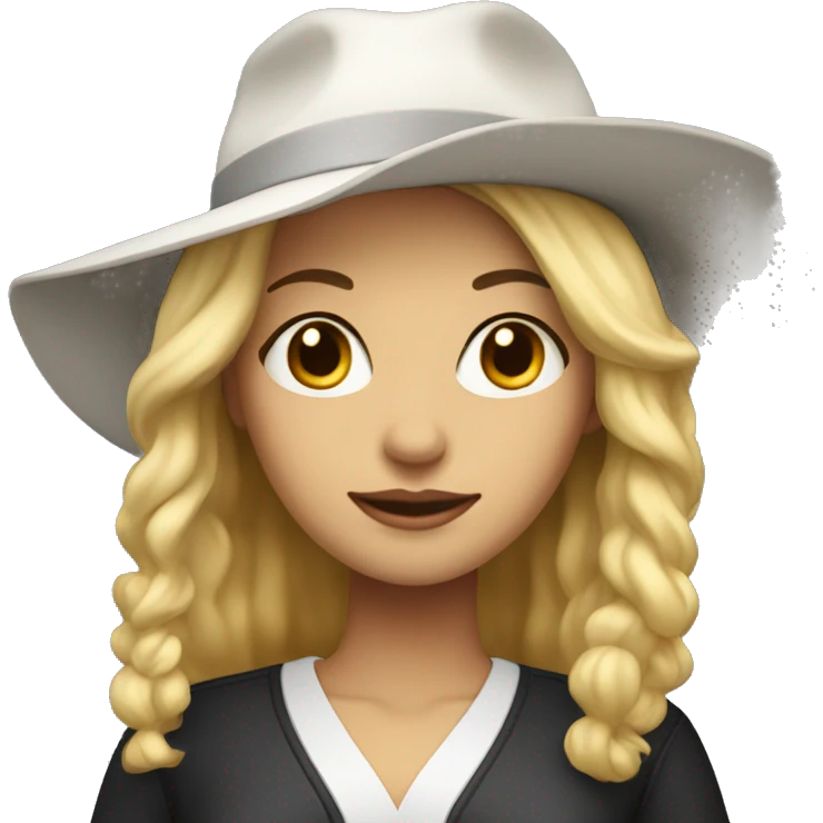 phd hat woman white skin and blond hair with PhD  emoji