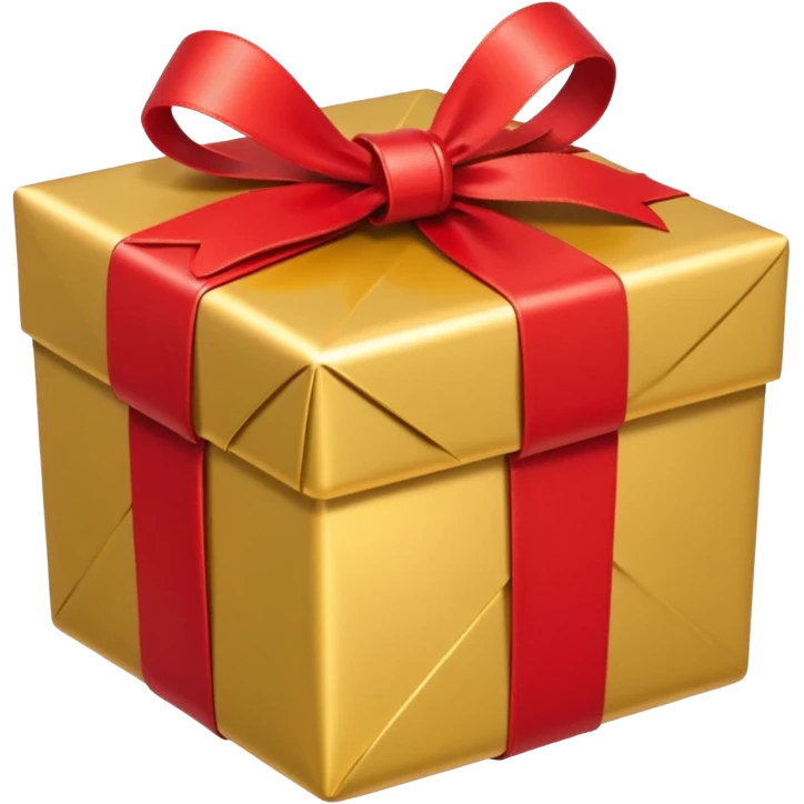 present with gold wrapping and red ribbon emoji