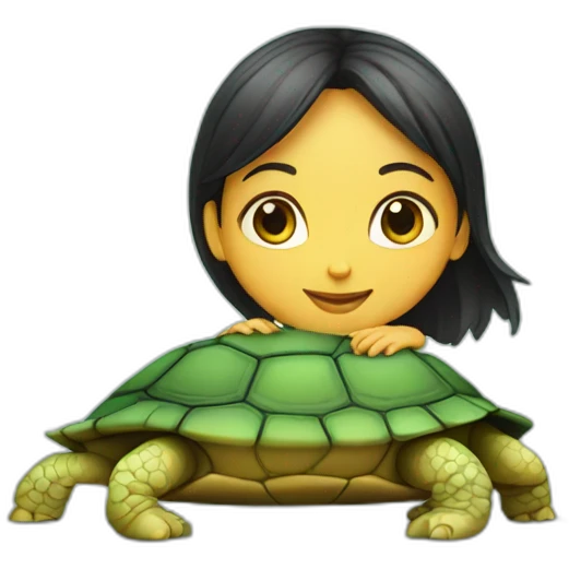 Girl on turtle emoji