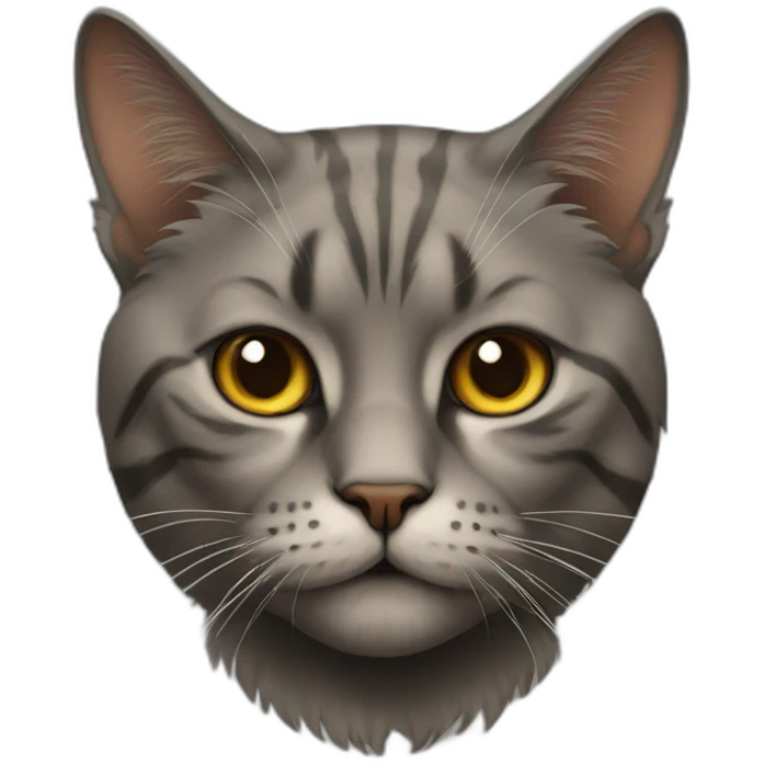 Cat with a beard brutal emoji