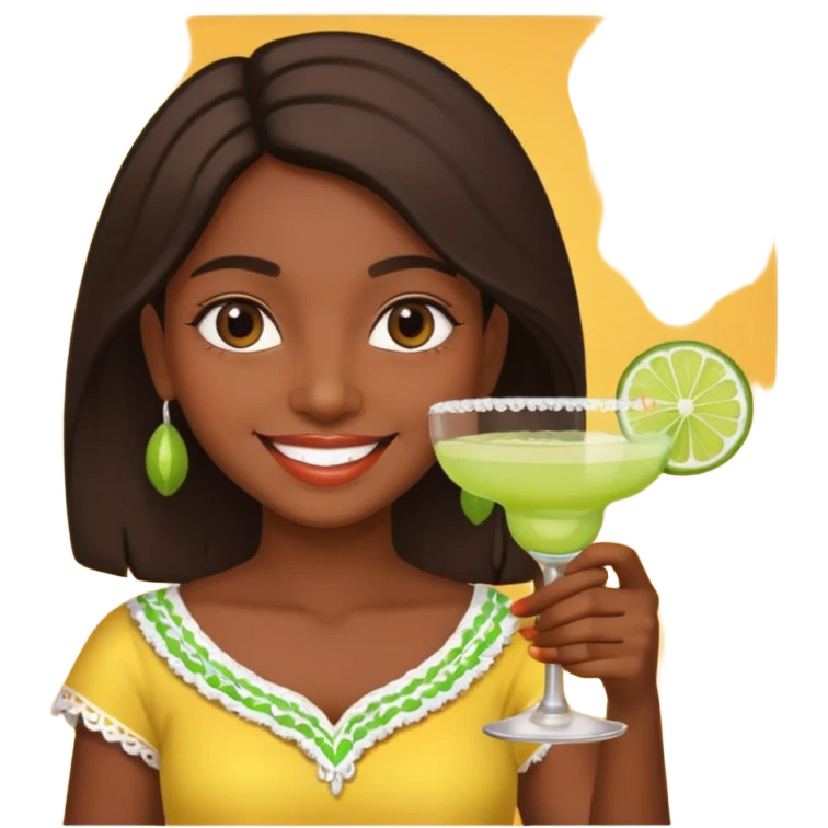Indian girl with margarita  emoji