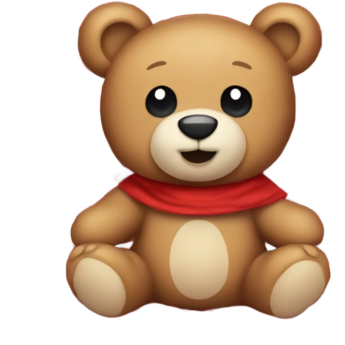 Teddy bear on a red picnic blanket  emoji