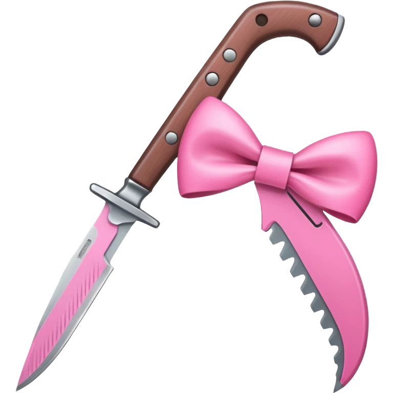 Pink bow knife emoji