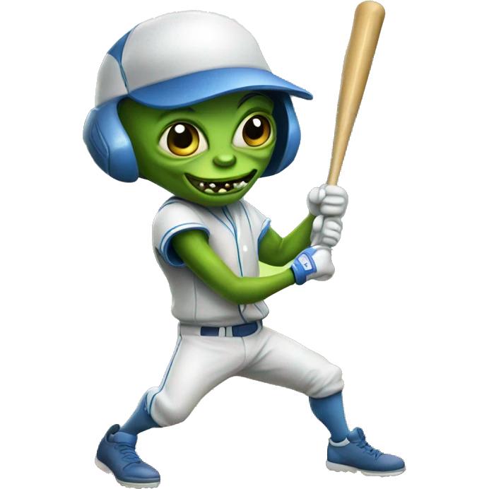Alien playing baseball emoji
