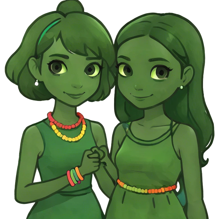Girl with her bestie emoji
