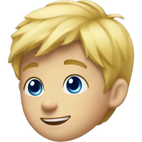 small blond boy blue eyes climb rock emoji