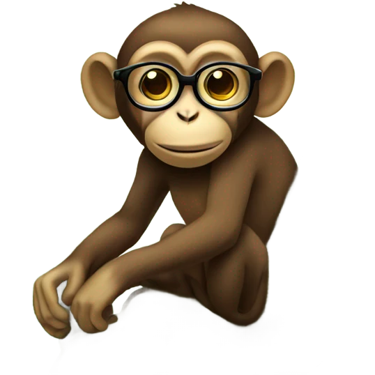 Monkey with glasses sitting in a tree emoji