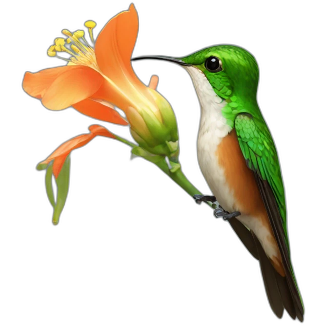 Colibris qui butine une fleur emoji