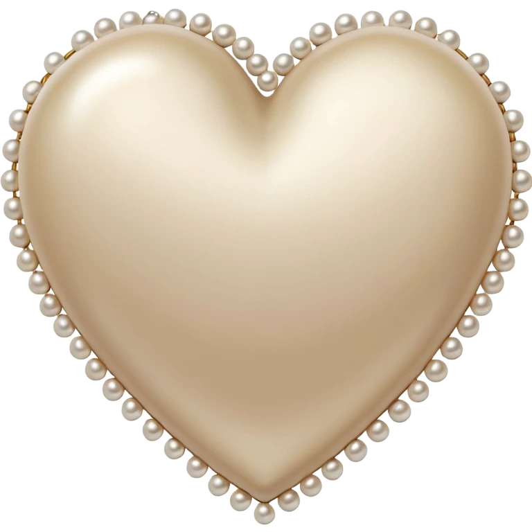 one beige heart and pearl trim emoji