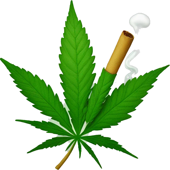 Cannabis joint with puff of smoke  emoji