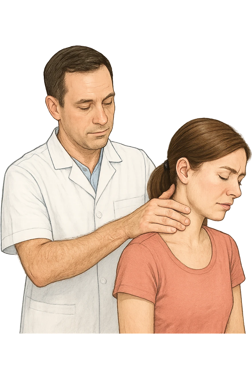 Donna dall'osteopata per il suo problema alla cervicale emoji