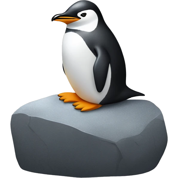 Penguin sitting on The Rock emoji