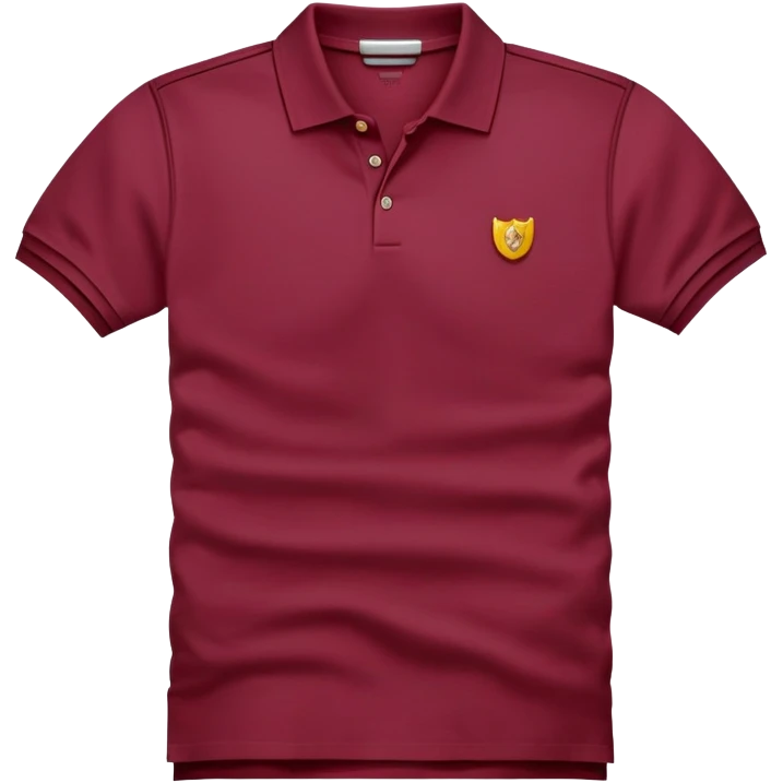 wine red cotton polo shirt with V-neck, no background, only the clothing item emoji
