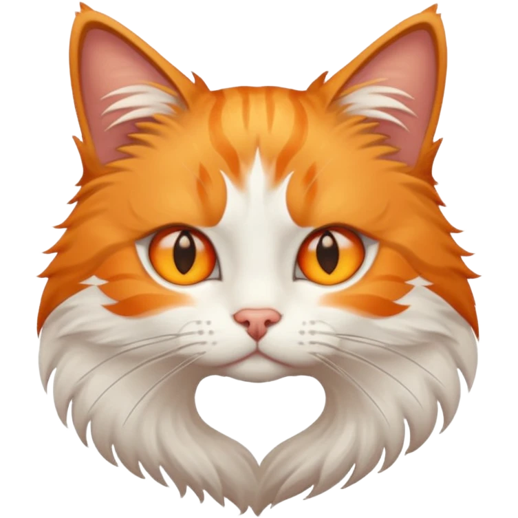 Fluffy white and orange tabby w orange eyes  emoji