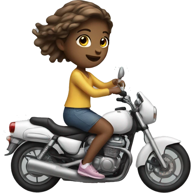 Girl on bike infront of a car emoji