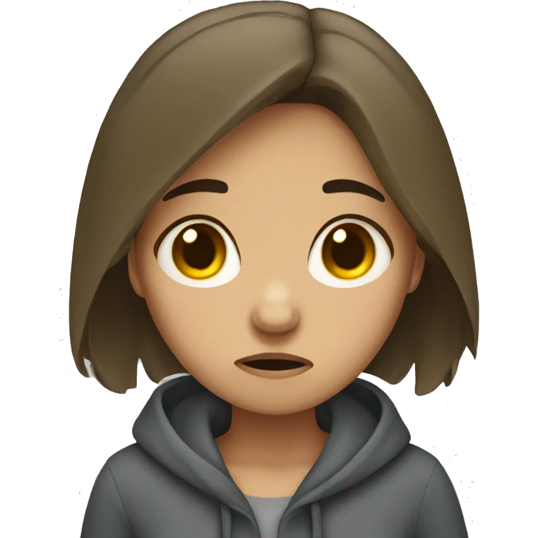 girl depressed and crying emoji