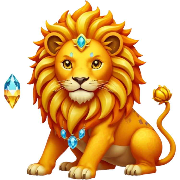 Pokemon legendary laranja and yellow crystal lion emoji