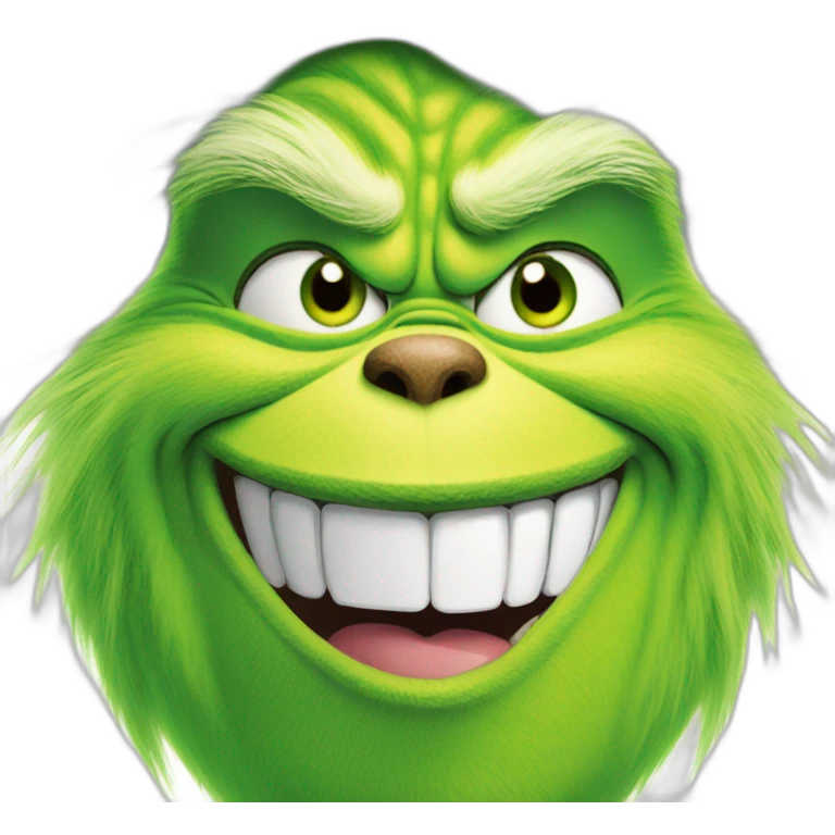 The Grinch with mischievous smile emoji