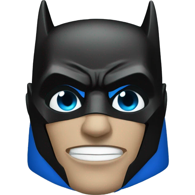 Dark Batman mask with blue eyes and determinate black skin face emoji