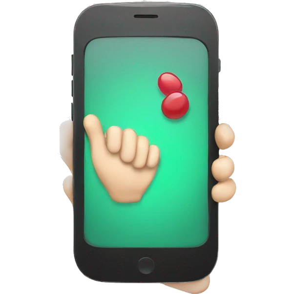 smartphone with hand emoji