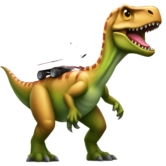 Dino wearing a mechanic emoji
